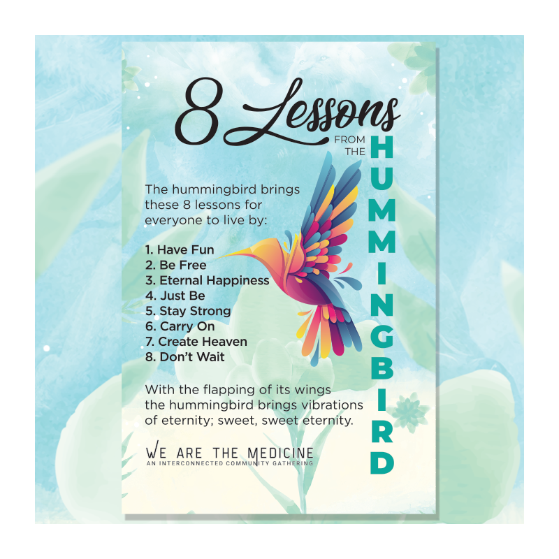 We Are the Medicine – "8 Lessons from the Hummingbird" Poster (24x36)