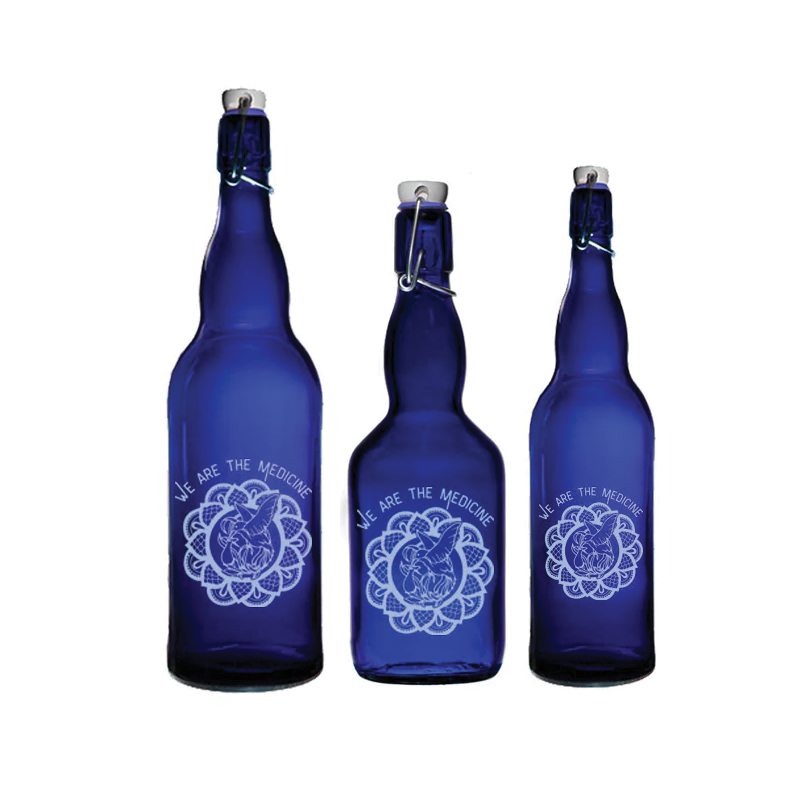 We Are the Medicine True Blue Glass – Handcrafted Italian Elegance